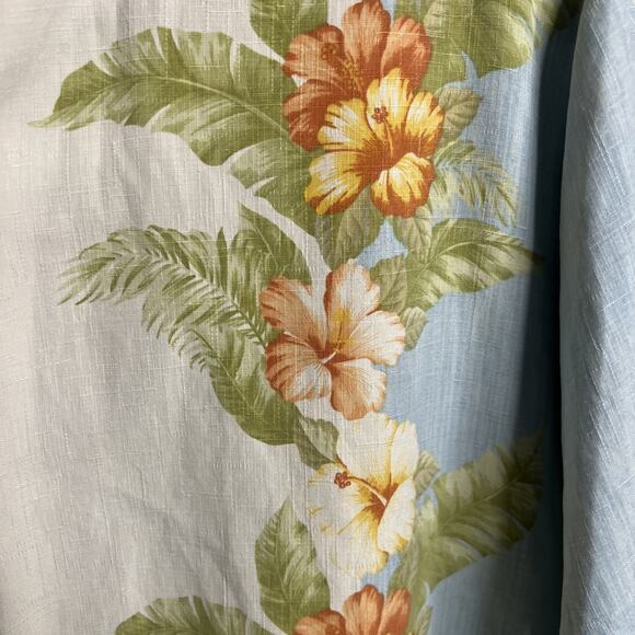 Tommy Bahama Men’s Hawaiian Camp Shirt – Large – Blue Floral – Silk Button‑Up - Picture 5 of 10